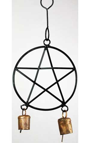 Wind Chime: Iron Pentagram 2 Bells - Wind Chimes, Other Decor