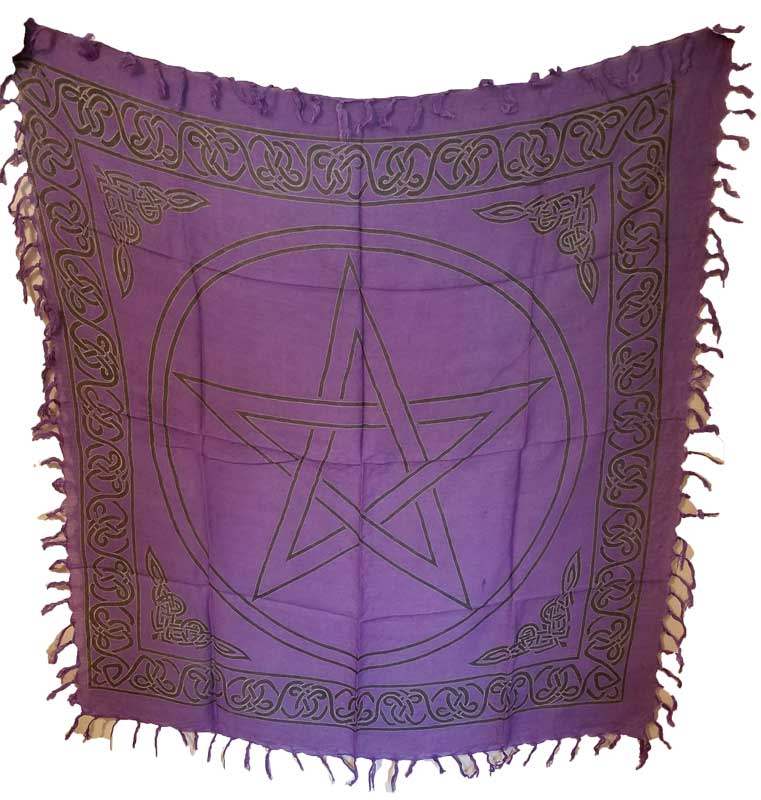 Celtic Pentacle in Purple Altar Cloth or Tarot Cloth